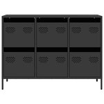 vidaXL Buffet noir 101 5x39x73 5 cm acier laminé à froid