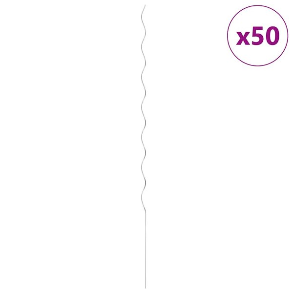 vidaXL Supports de plantes en spirale 50 Pièces Acier galvanisé 170 cm