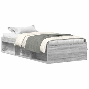 vidaXL Cadre de lit sans matelas sonoma gris 90x190 cm