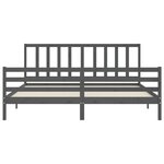 vidaXL Cadre de lit sans matelas gris 200x200 cm bois massif de pin