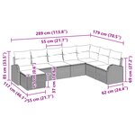 vidaXL Ensemble de canapé de jardin 8 pièces avec coussins en gris rotin poly