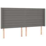 vidaXL Tête de lit à LED Gris foncé 203x16x118/128 cm Tissu