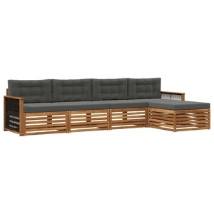 vidaXL Ensemble de canapés d'extérieur 5 Pièces Naturel et Anthracite