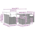 vidaXL Ensemble de canapé de jardin 7 Pièces Noir Poly Rattan