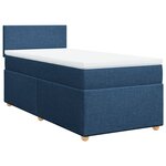 vidaXL Sommier à lattes de lit avec matelas Bleu 100x200 cm Tissu