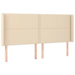 vidaXL Tête de lit à LED Crème 183x16x118/128 cm Tissu