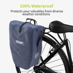 ACROPAQ Sacoche Vélo 25 L porte bagages- Universelle 100  imperméable- Bandoulière  Poignée et réflecteurs - Bleu