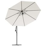 vidaXL Parasol de jardin en porte-à-faux 3 5 m blanc sable