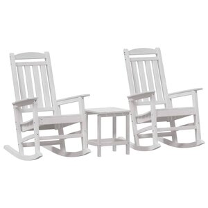 vidaXL Chaise à bascule 3 Pièces Blanc Polyéthylène