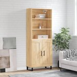 vidaXL Buffet haut Chêne sonoma 69 5x34x180 cm Bois d'ingénierie