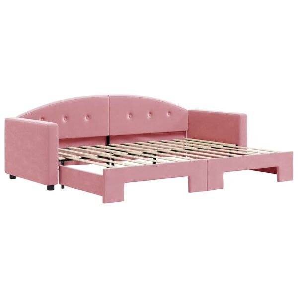 vidaXL Lit de jour avec lit gigogne rose 80x200 cm velours