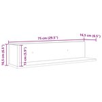 vidaXL Étagères murales 2 Pièces blanc 75x16 5x16 5 cm bois d'ingénierie