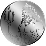 Monnaie POSEIDON 1/500 Oz Platine 25$ Liberia 2026 (PRÉCOMMANDE)