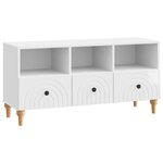 vidaXL Meuble TV 102 x 34 5 x 50 cm Blanc Brillant Bois d’ingénierie