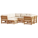 vidaXL Salon de jardin avec coussins 10 Pièces bois massif d'acacia