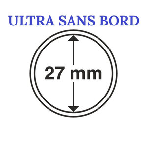 Capsules rondes sans bord ULTRA pour monnaies de collection. Diamètre intérieur - 27 mm