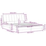 vidaXL Cadre de lit sans matelas Hanko gris clair 160x200 cm velours