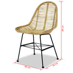 vidaXL Chaises à manger lot de 2 rotin naturel