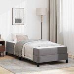vidaXL Cadre de lit avec matelas Gris 90 x 200 cm tissu