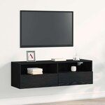 vidaXL Meuble TV mural Chêne noir 100 x 30 x 30 cm Bois d'ingénierie