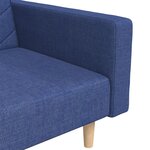 vidaXL Canapé-lit à 2 places avec deux oreillers bleu tissu