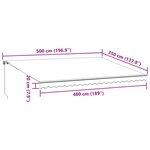 vidaXL Auvent manuel rétractable avec LED anthracite blanc 500x350 cm