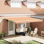 vidaXL Auvent Rétractable Jaune  Orange 450 × 300 cm Tissu  Métal