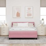 vidaXL Lit à ressorts ensachés rose avec matelas 160x200 cm en velours