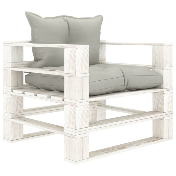 vidaXL Canapé palette de jardin avec coussins taupe Bois