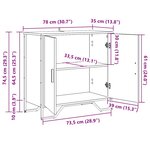 vidaXL Buffet chêne artisanal 78 x 35.5 x 74.5 cm Bois d'ingénierie