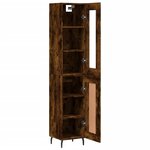 vidaXL Buffet haut Chêne fumé 34 5x34x180 cm Bois d'ingénierie