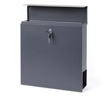 Boîte aux lettres murale ou sur pied design et Porte-journaux Verrouillable Gris anthracite