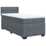 vidaXL Sommier à lattes de lit et matelas Gris foncé 90x200 cm Velours