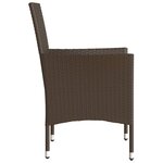 vidaXL Chaises de jardin avec coussins lot de 2 marron résine tressée
