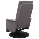 vidaXL Fauteuil inclinable de massage repose-pieds gris similicuir
