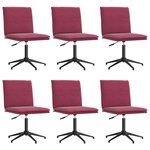 vidaXL Chaises à manger lot de 6 rouge bordeaux velours