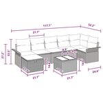 vidaXL Ensemble de canapé de jardin 8 Pièces Marron Poly rotin