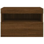 vidaXL Meuble TV mural avec lumières LED chêne marron 60x30x40 cm