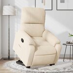 vidaXL Fauteuil inclinable beige tissu microfibre
