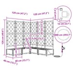 vidaXL Pots de jardin Gris 120 x 120 x 126 cm Acier