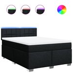 vidaXL Sommier à lattes de lit avec matelas Noir 140x200 cm Tissu