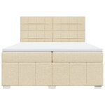 vidaXL Sommier à lattes de lit avec matelas Crème 200x200 cm Tissu