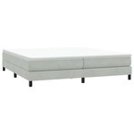 vidaXL Sommier à lattes de lit et matelas gris clair 180x220cm velours