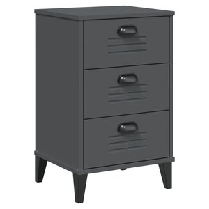 vidaXL Table de chevet VIKEN gris anthracite bois d'ingénierie