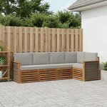 vidaXL Ensemble de canapé d'angle 4 Pièces Naturel et gris clair
