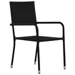 vidaXL Ensemble de repas de jardin 5 pièces en poly rattan noir