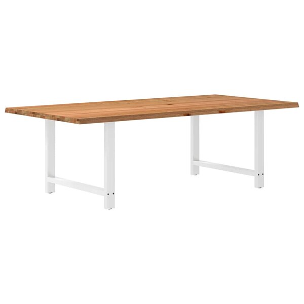 vidaXL Table à manger marron clair bois de chêne massif rectangulaire