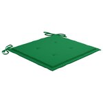 vidaXL Chaises de jardin lot de 6 et coussins vert Bois de teck massif
