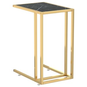 vidaXL Table d'appoint ordinateur Marbre noir 50x35x65 cm Verre trempé