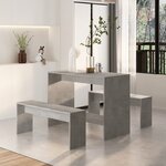 vidaXL Ensemble à manger 3 Pièces Gris béton Bois d'ingénierie